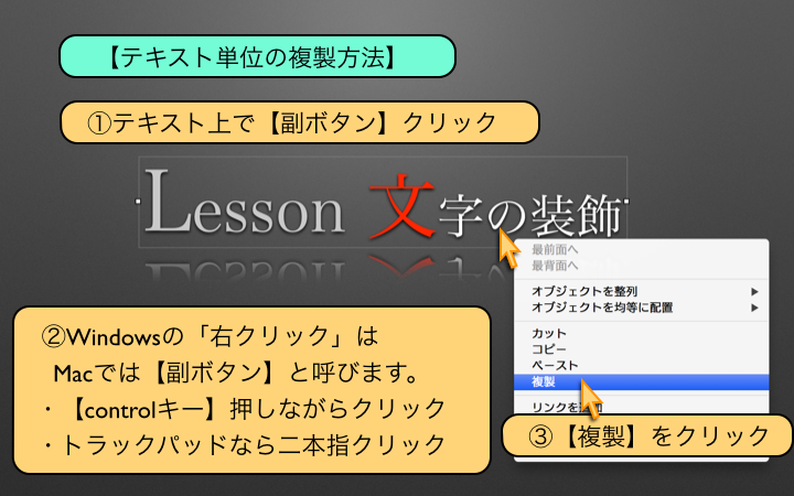 【テキスト単位の複製方法】