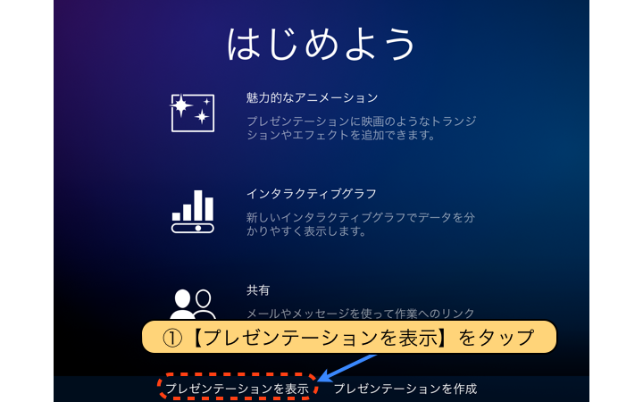 【プレゼンテーションを表示】をタップ